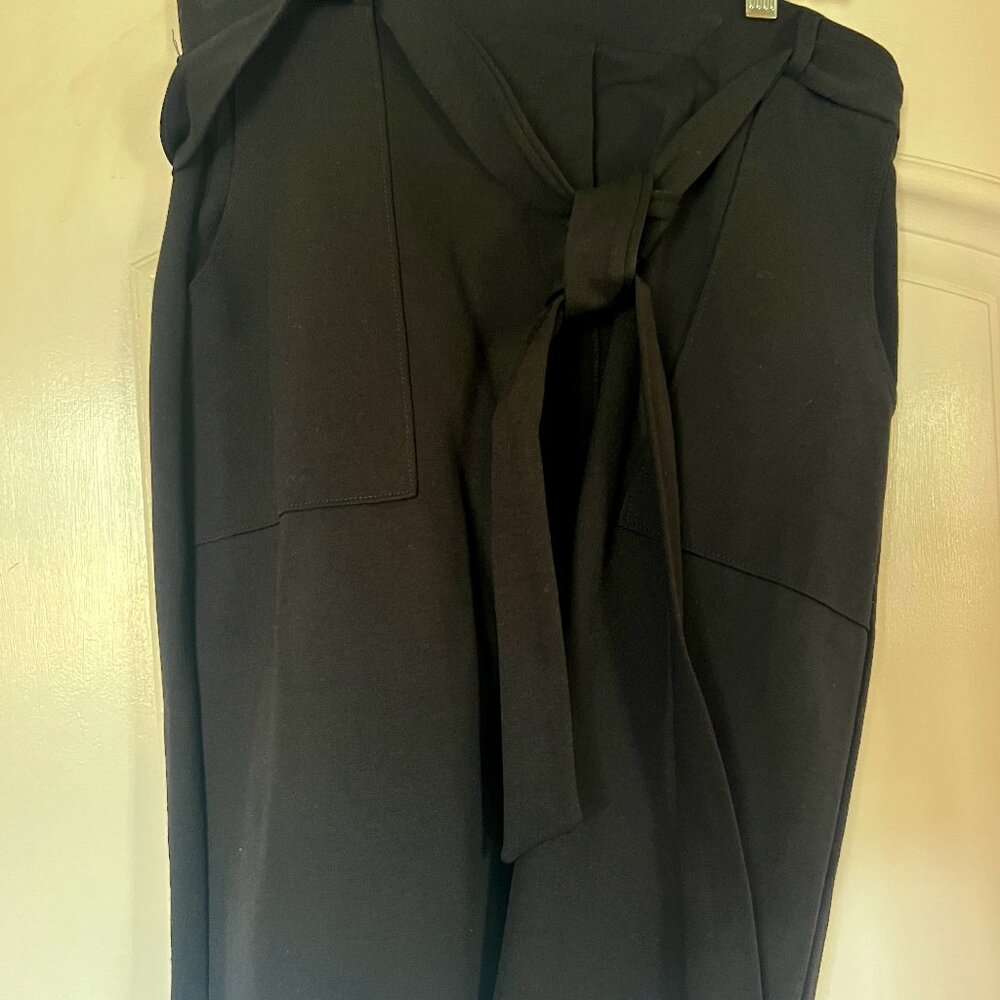 Black Tie-Waist Pencil Skirt